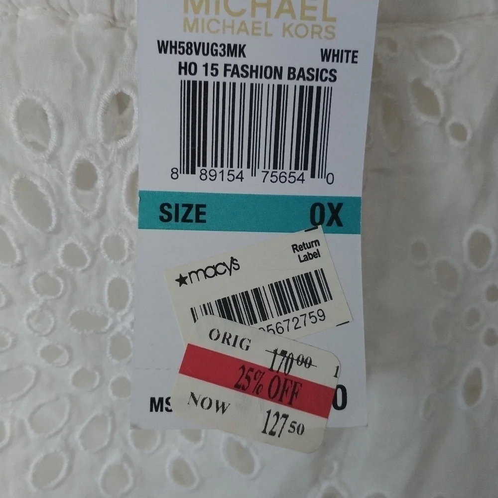 Michael Michael Kors White Eyelet Tiered Maxi Dress OX - Picture 10 of 15